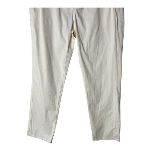 Nili Lotan East Hampton Pants Slim Leg Cropped Low Rise Raw Hem Eggshell Size 10 - Picture 5 of 15